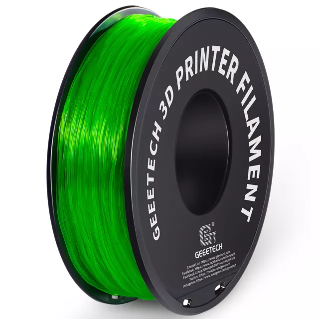 GEEETECH Filament TPU 1.75mm pour Imprimante 3D 1kg/2.2 lbs 1 Bobine Noir 2