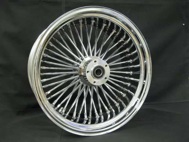 16 3.5 48 Fat King Spoke Front Wheel Chrome Rim Dual Disc Harley Softail Touring 2