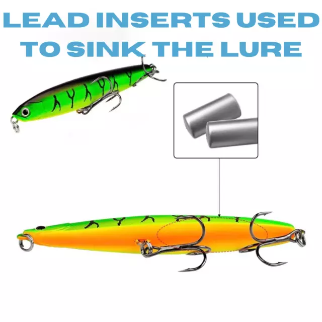 6 x Fishing Lure Sinking Pencil Bait Hard Bodied  10cm long 18g Tailor Flathead 2