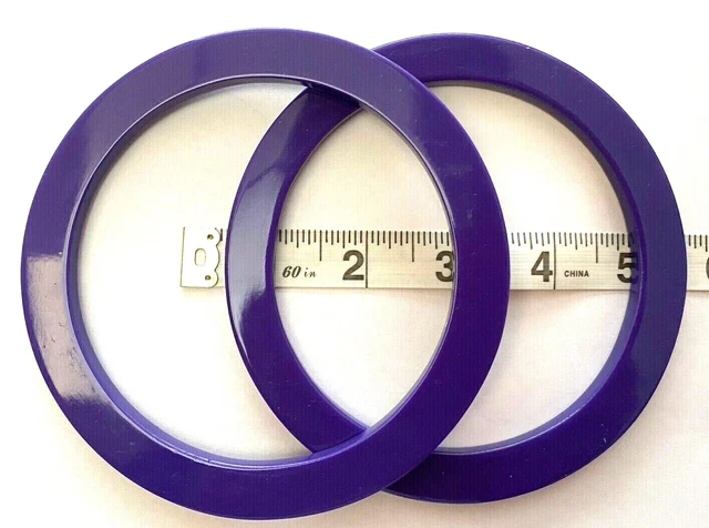 Pair (2) of Circular Shaped Bag Handles for Knitting or Sewing (Purple)