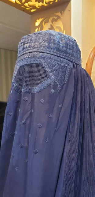 Traditional Afghan culture Blue Veil Chadri Muslim Hijab Dress