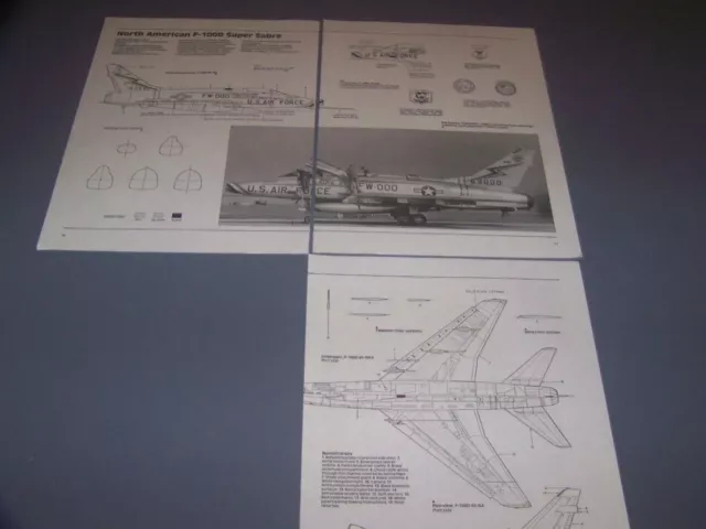 North American F-100D Super Sabre..4-Views/Details/Specs..rare! (804E)