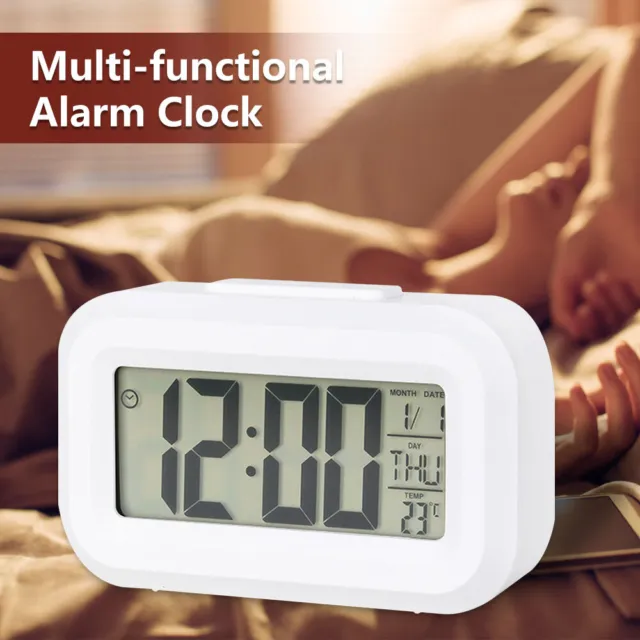 New Digital Alarm Clock Time Temperature Thermometer Calendar Backlight Snooze