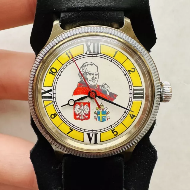 RARE VOSTOK Pope Papa John Paul II USSR Watch Wrist Soviet Vintage Old Wostok