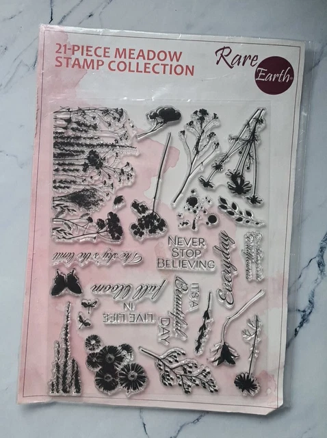 Seltene Erde Wiese Stempel Set.  Klar Kleben Neu Handwerk Kartenherstellung