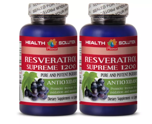 Resveratrol Extract - PREMIUM RESVERATROL 1200mg - Immune Booster 2 Bottles