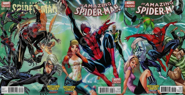 MARVEL SUPERIOR SPIDER-MAN #31, #1 & #1.1 J. Scott Campbell CONNECTING Variant