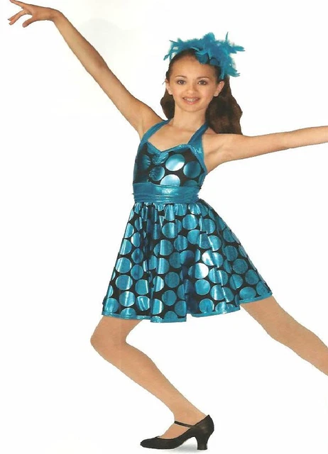 Zing Went The String Child Small Dance Costume Polka Dot Swing Dress New
