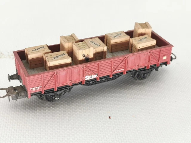ELECTROTREN 1001 / 10, wagon tombereau chargé essieux RENFE BO