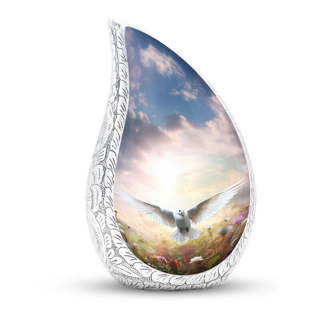 Dove Flying Over Colorfull Field Of Flowers Ash Containers Pack Of 1 (3 Inch)