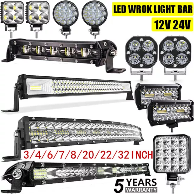 2PC LED Work Light Bar Flood Spot Lights Driving Lamp Offroad Car Truck Spot Kit