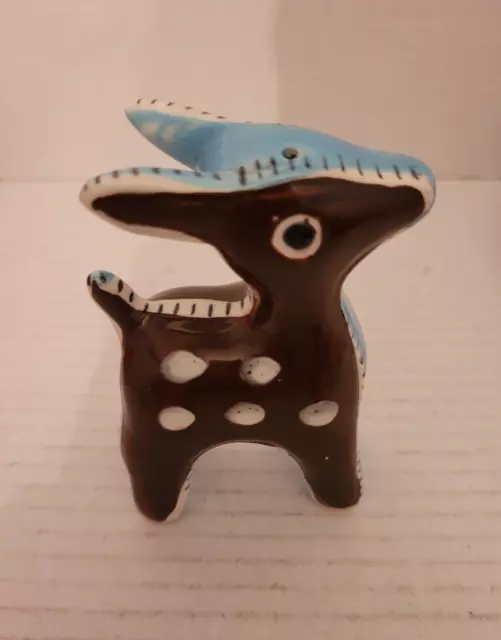 Vintage Napco Baby Ceramic Bambi Shaker 1950's Brown/Blue(BA-23-M-1)