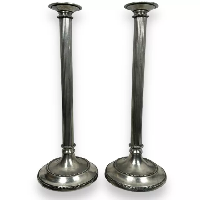 Arte Italica Marinoni Pewter Candlestick Holders Set of 2 Candle Sticks Owl 95