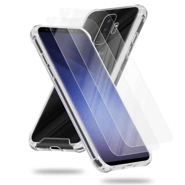 Coque et 2x verres trempés pour Samsung Galaxy S9 PLUS Étui Protection Silicone