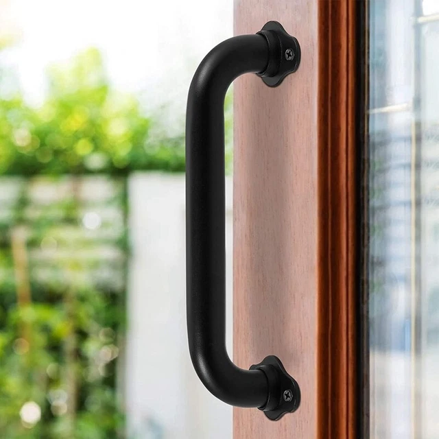 1X(10 Inch Metal Industrial Pipe Wall Handrail - Pipe Barn Door Pull Handle, Sta