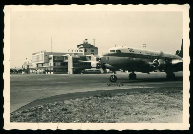 Flughafen Frankfurt Main mit Olympic Airways Douglas DC-6 - Foto 9x6cm