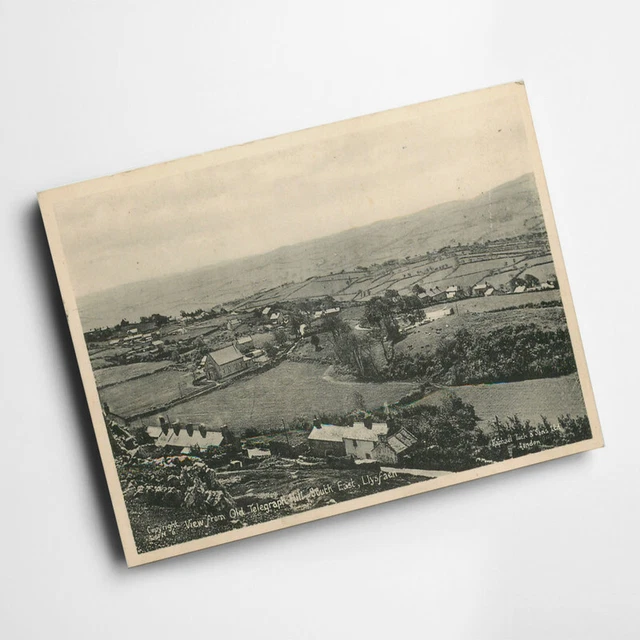 A3 DRUCK - Vintage Wales - Blick vom alten Telegrafenhügel Südosten Llysfaen