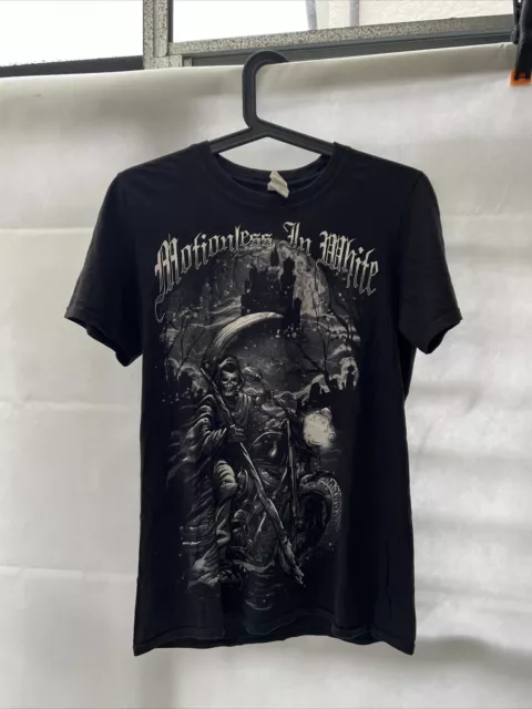 Motionless in White Metalcore band T-Shirt Grim Reaper On Bike Size Small