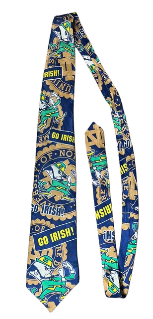 Vtg 1990’s University of Notre Dame Fighting Irish Neck Tie RM Sport Silk 56”