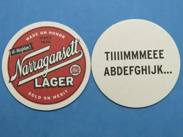 Beer Coaster ~ NARRAGANSETT Brewery ~ Rhode Island ~ Tiiiimmmeee Alphabet Puzzle