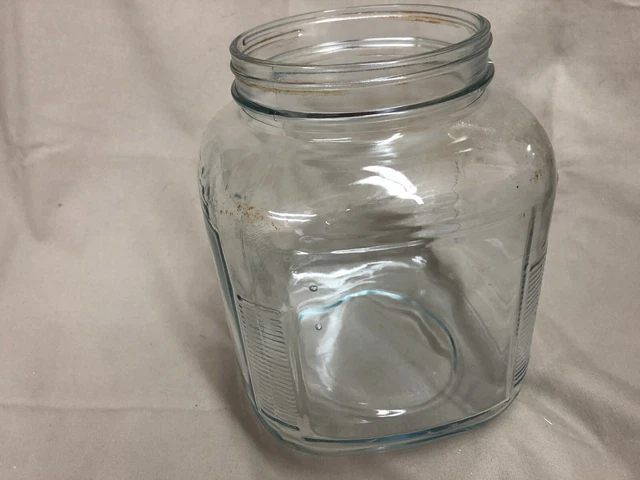 Vintage Clear Glass Jar - Cannister - Hoosier Style