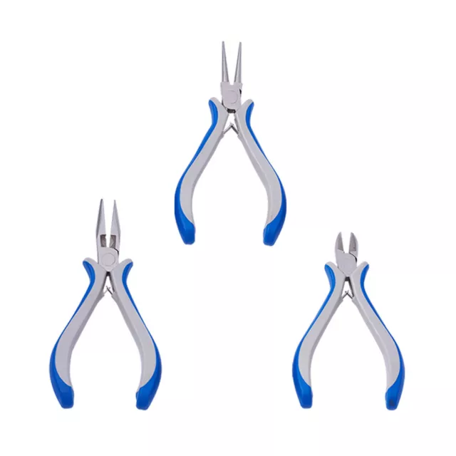 Blue Jewelry Tool Plier Sets Round Nose & Side Cutting Pliers & Wire Cutters