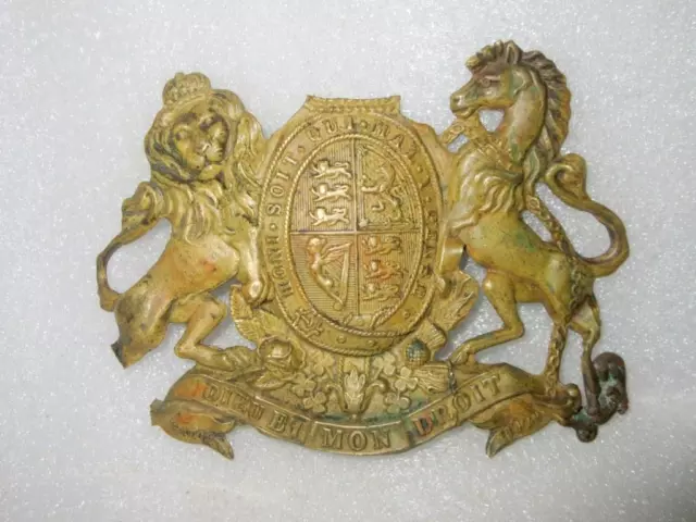 Vintage Old Rare Hand Crafted Brass British English Monogram Small Wall Plate