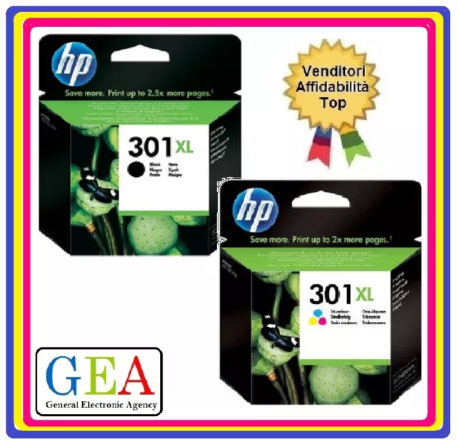 HP301 / HP301XL ORIGINALE,nero e colore, cartuccia singola o multipack