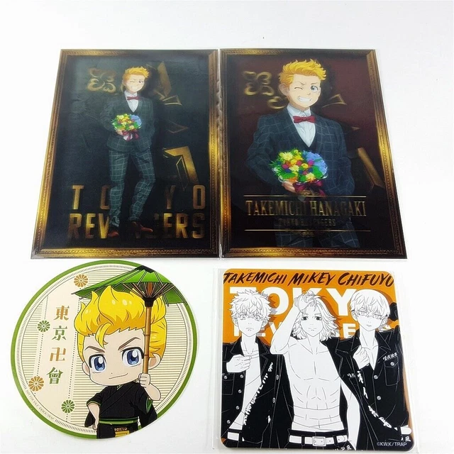 Tokyo Revengers Takemichi Hanagaki 3D Post caard Coaster Sticker set Kuji mate