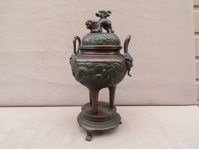 Brûle-parfum Ancien En Bronze – Chine XIXe, Style Napoléon III, Art Populaire Asiatique