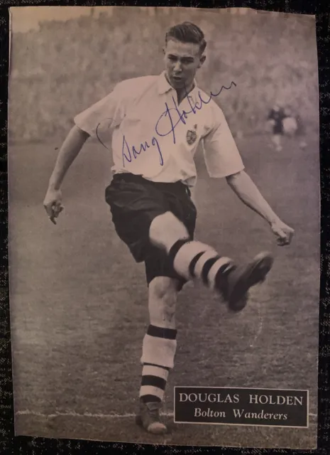 Signé Douglas Holden Bolton Wandered 1958 Fa Coupe Finale Football Autographe