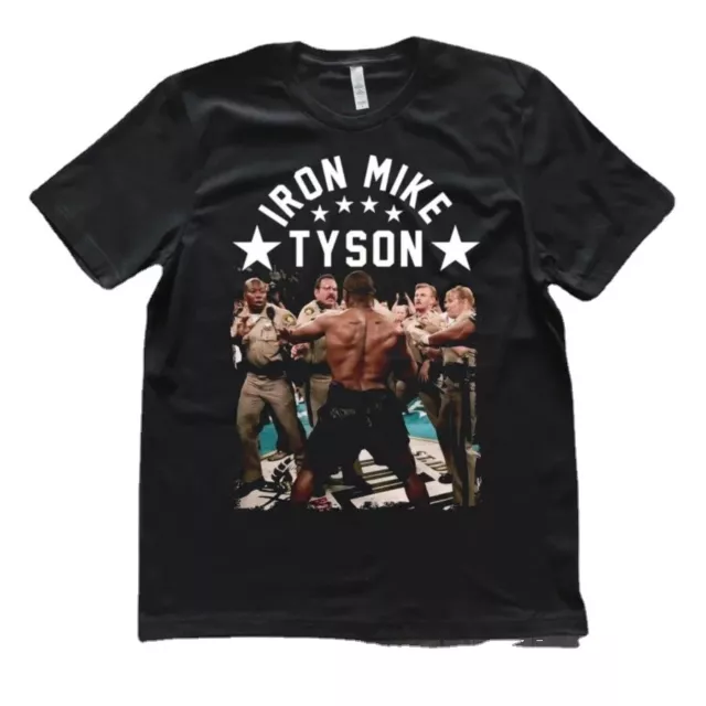 Funny Black Vs Police Confrontation Men's T-Shirt Iron Mike Tyson Anniversary Co