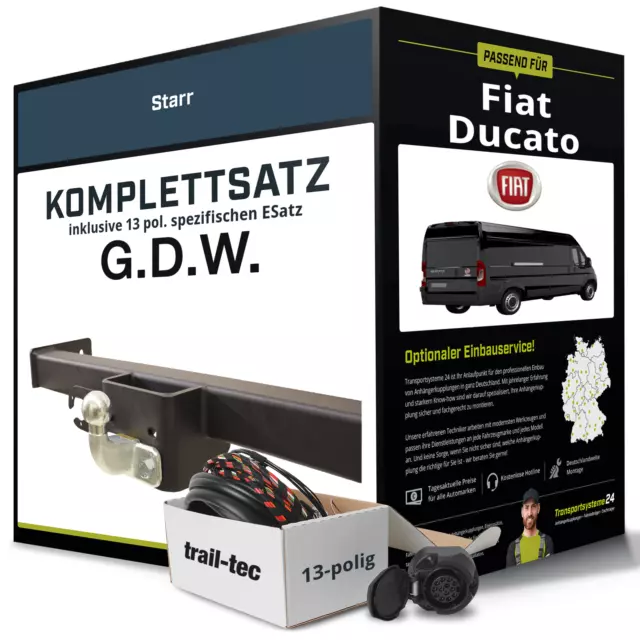 Anhängerkupplung starr für FIAT Ducato +E-Satz Kit NEU AHK