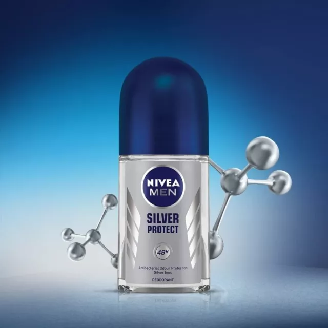 Nivea Déodorant Roll On, Silver Protect pour homme, 50 ml