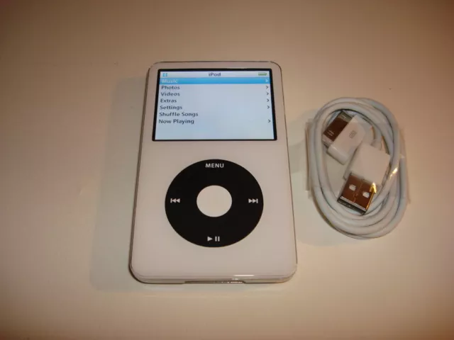 APPLE iPOD CLASSIC 5,0 GÉN. CUStOM BLANC/NOIR 30 Go... BATTERIE NEUVE...