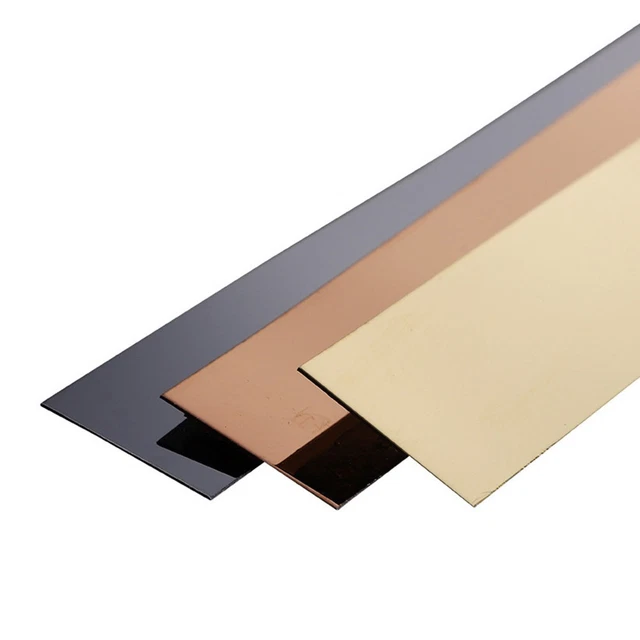 Bande Décorative En Acier Inoxydable Miroir Doré - 5 Mètres Autocollant - Moderne Et Détachable