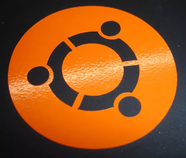 Ubuntu Logo Vinyl Aufkleber (klein) - Laptop, Technik, Linux, Tux - (orange) 2