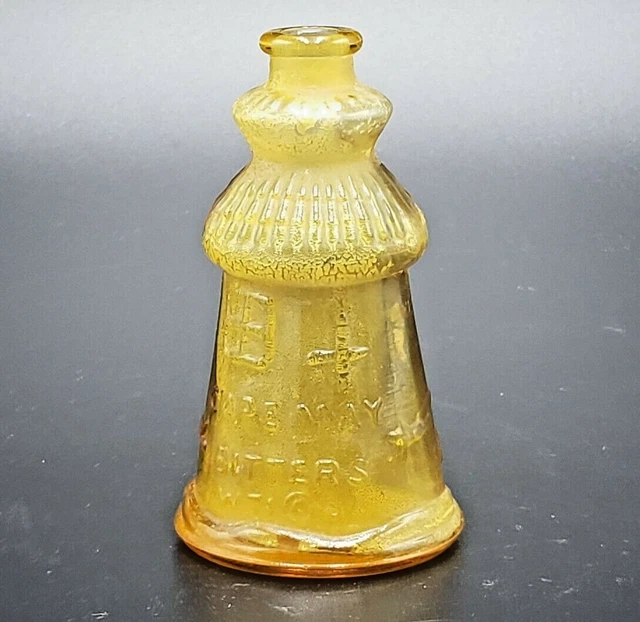Vintage Wheaton Amber Cape May Bitters Glass Bottle single small Taiwan Miniatur