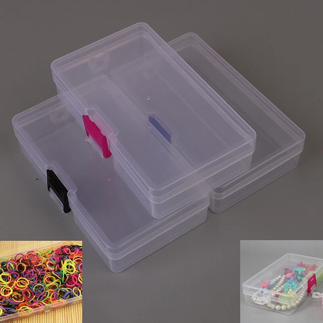 CLEAR PLASTIC STORAGE Box Jewelry Tool Craft Container Beads Organizer