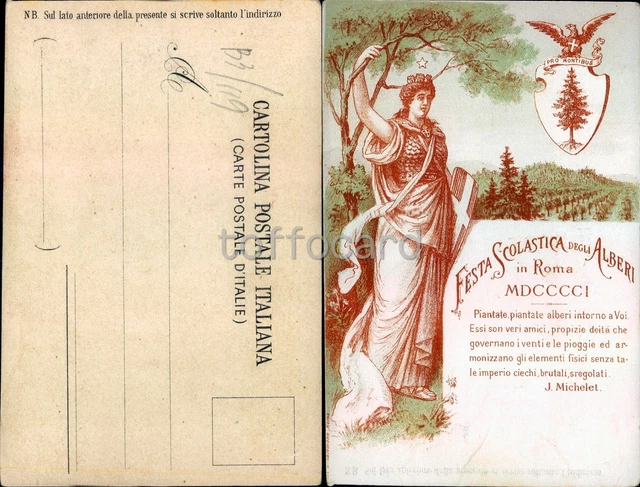 Liberty Art Nouveau-Festa Scolastica Degli Alberi Roma-C14-74