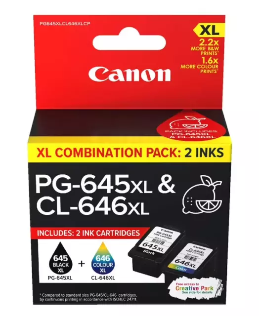 Canon PG645XL CL646XL Standard Ink MG2460, MG2960, MG2960 etc - New Stock!