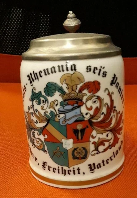 Bierkrug Burschenschaft TEUTO-RHENANIA München BDIC Germania Studentika Student
