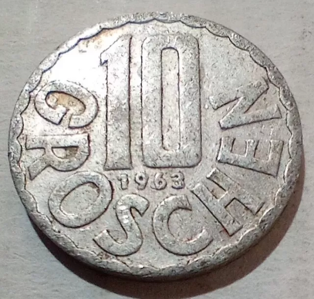 10 Groschen 1963 Austria Coin Republik Österreich Imperial Eagle