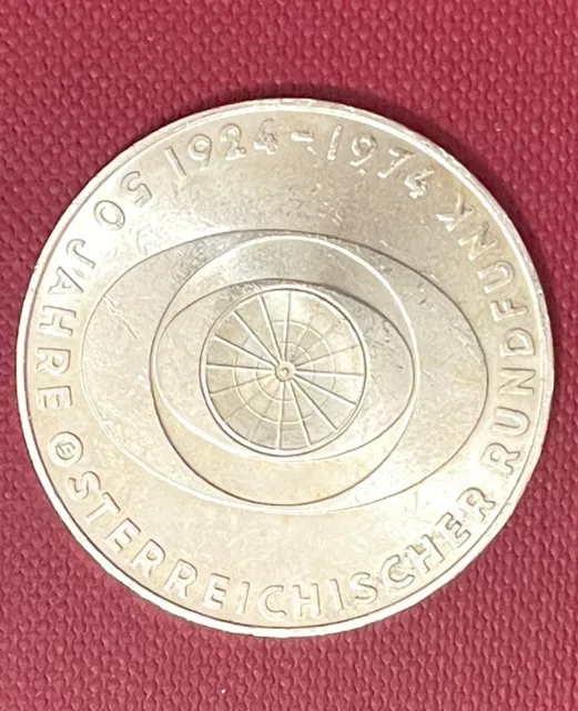 50 Schilling Münze Silber 640/1000 Österreich 1974 50 Jahre ORF