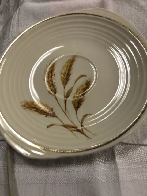 Edwin M Knowles China Co. Yorktown Golden Wheat Handler Saucer 6 Inch