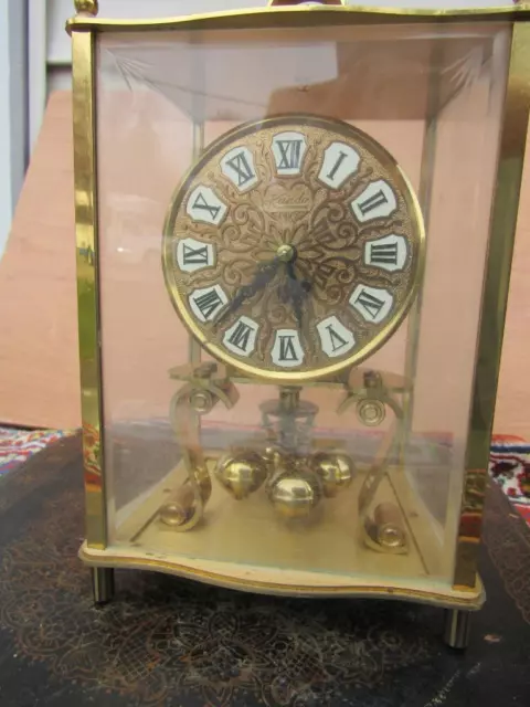 Vintage Kundo Anniversary Brass Clock Made In  Germany Kieninger & Obergfell