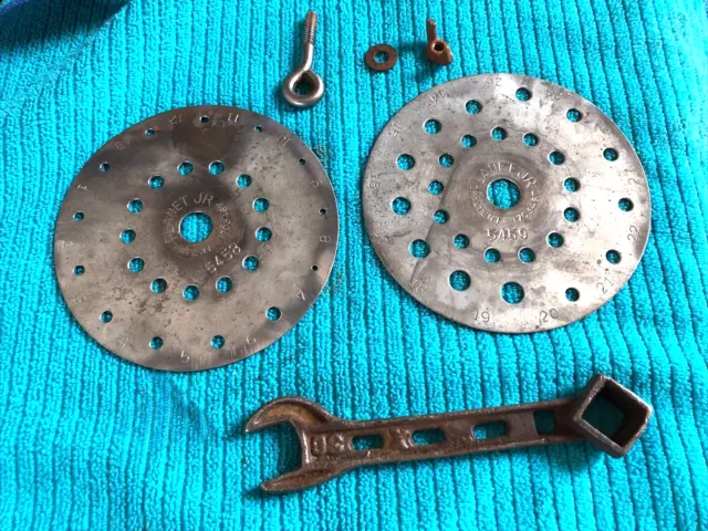 Vintage Planet Jr No. 5458 & 5459 Garden Seeder Seed Plates With Wrench