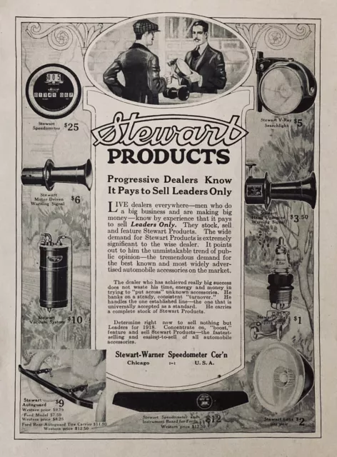 1918  Ad(N13)~Stewart-Warner Speedometer Co. Chicago.  Automobile Products