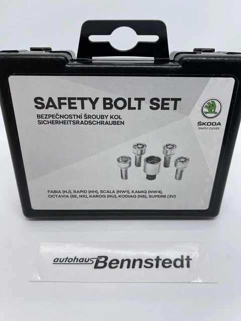 Skoda 000071597C Original Radschloss Jeu De Vis Antivol Pour Roues M14x1.5x27