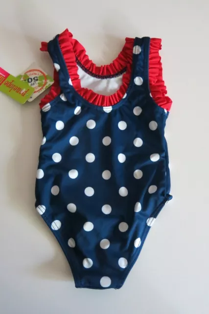 Penelope Mack 12M Infant Toddler Girls Beach 1 Pc Swimsuit Blue Red White Anchor 2